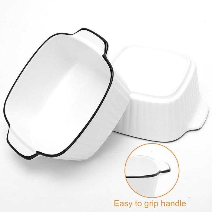 Черно-бяла керамична купа 15x12x5 см, 400 мл 4 броя