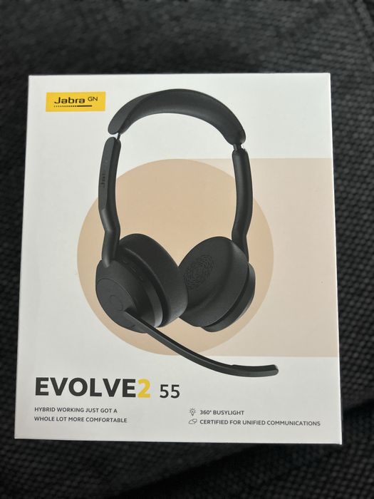 Casti wireless cu microfon Jabra Evolve2 55, USB-C, Negru