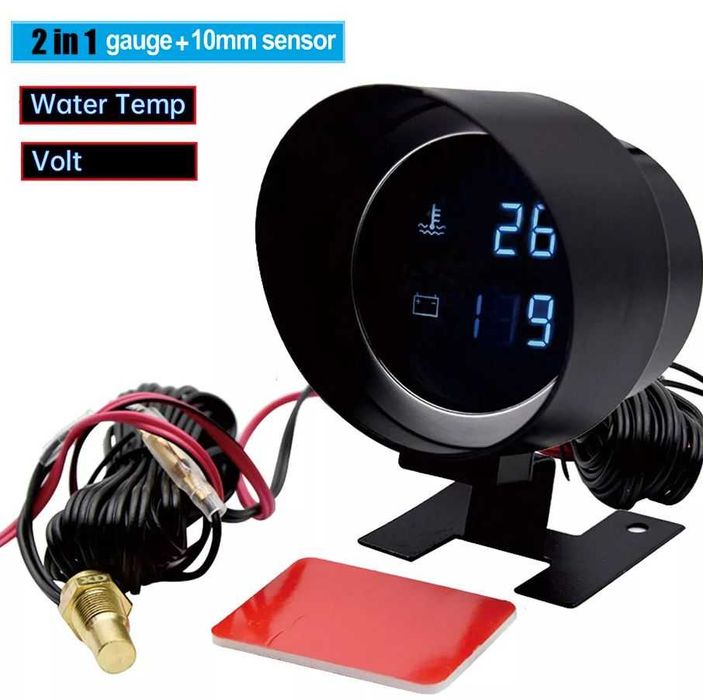 Ceas indicator temperatura tensiune atv barca auto moto tractor 12/24V