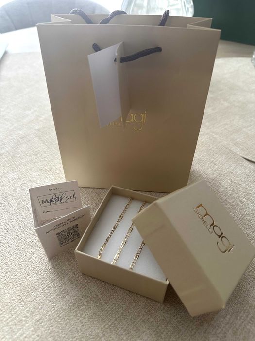 Lanț Aur 18K (750) Magi Gioielli - Model Figaro 50 cm / 3.4g - NOU cu Certificat