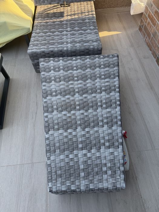 Sezlong gradina terasa + cutie depozitare plastic