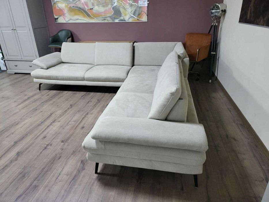 ПРОМОЦИЯ!!! Сиво-бежов ъглов диван от плат Dieter Knoll ZE-EM20075