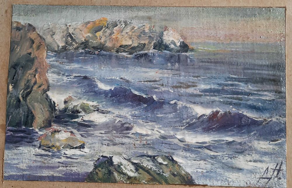 Стара картина Море на худ.Димо Николов1898-1984