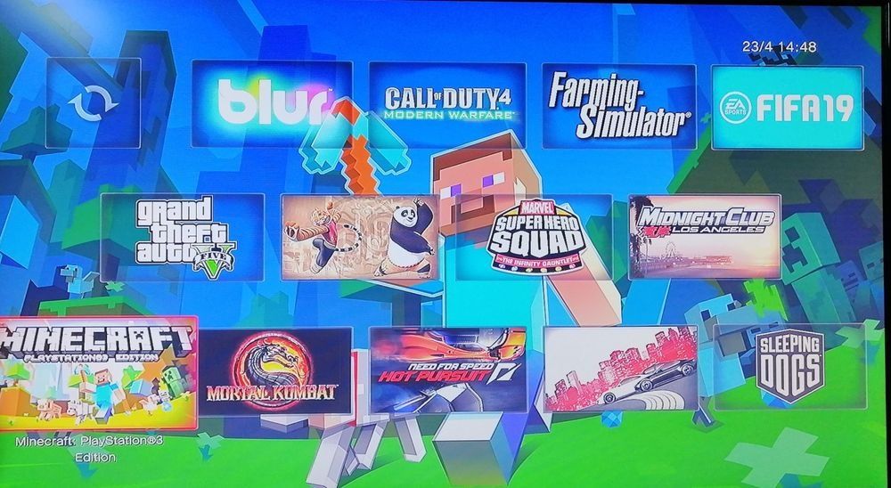 PS 3 SuperSlim Full Fifa19 Gta5 Minecraft M Kombat Spiderman joc top