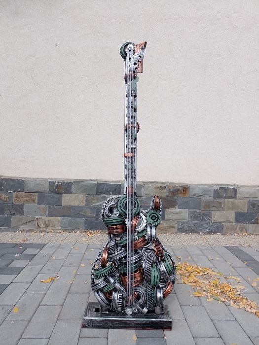 Sculptura, chitara decorativa, perete sau podea-steampunk,Cadou inedit