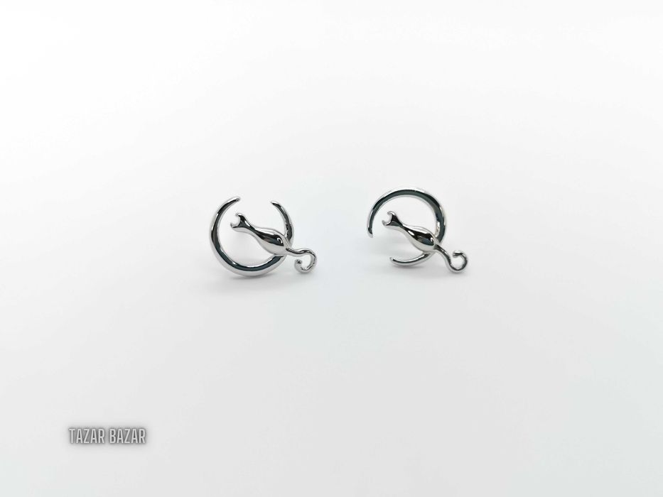 Cercei de argint – Pisica pe lună