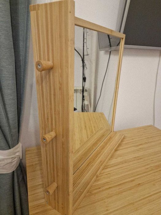 Oglinda bambus Ikea 50x50x9 cm