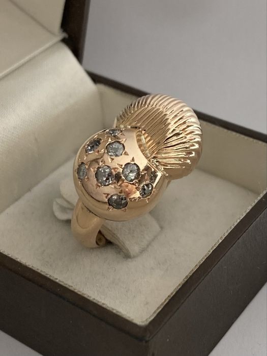 Inel antic aur cu diamante 0.55ct