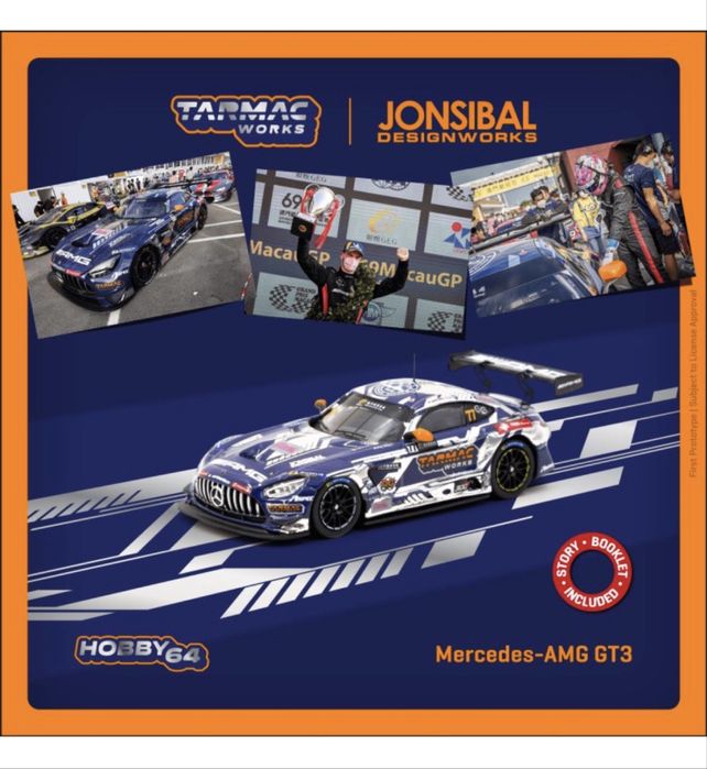 Машинка TW Tarmac Works 1:64 Mersedez Benz AMG GT3 Macau GT Cup Racing