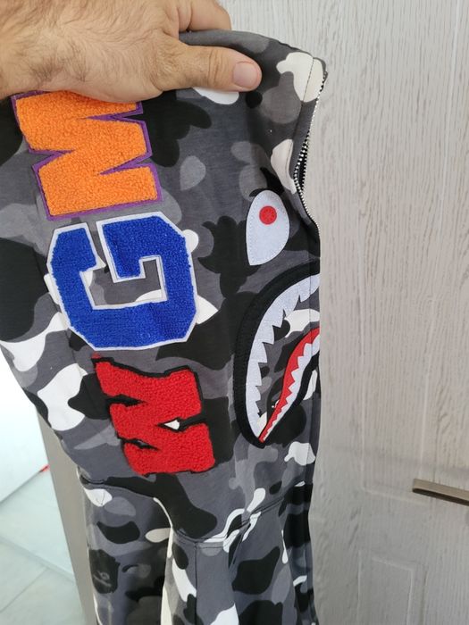 Bape camo shark hoodie размер М
