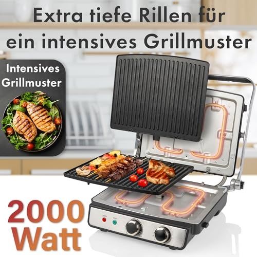 Нов грил/електрическо контактно барбекю за грилове Proficook 2000W