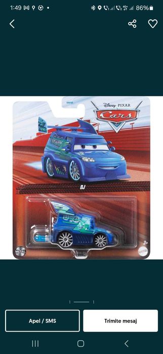 Disney cars DJ masinuta metalica