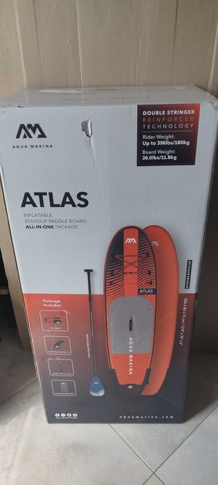 Нов падълборд надуваем AQUA MARINA ATLAS 12'0" - 366 см - нова усъвършенствана, многофункционална серия