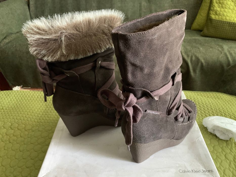 Cizme piele maro Calvin Klein
