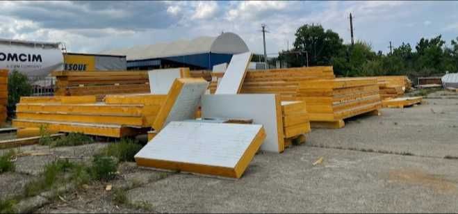 Panouri Sandwich zincate, galvanizate, pt construcții,  grosime 5 cm, latime 1 metru, lungimi diverse