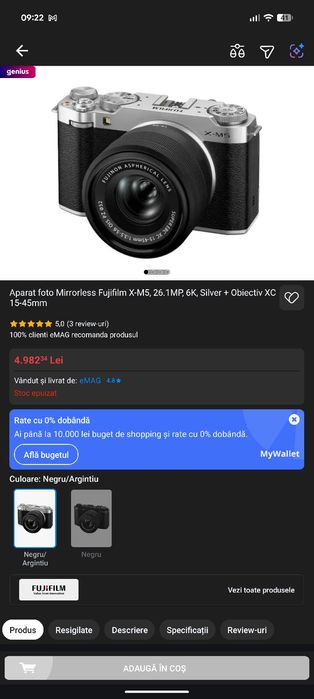 Fujifilm x-m5 + obiectiv xc 15-45mm