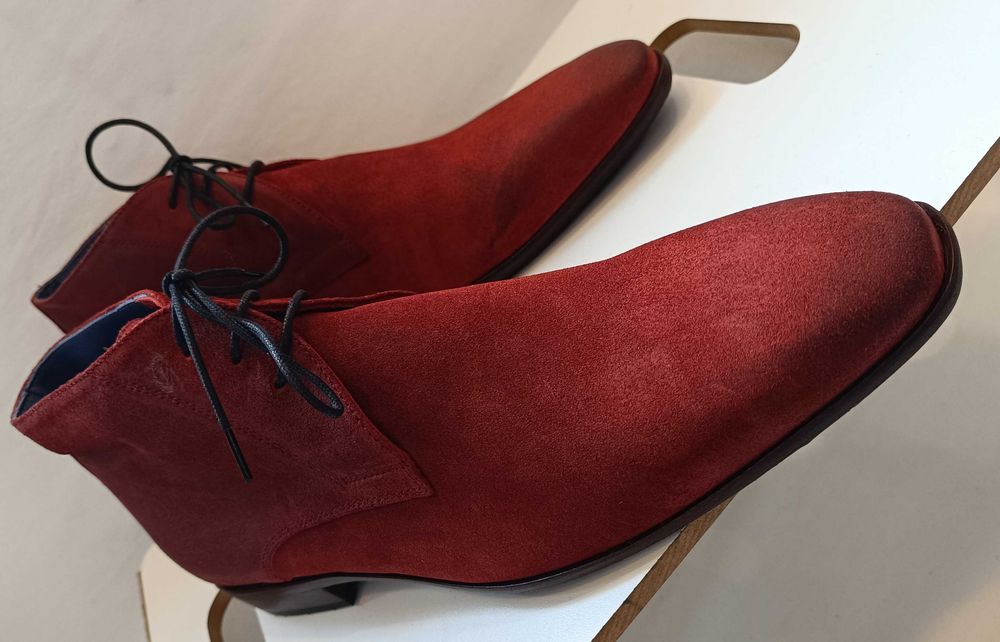 Ghete chukka 43 43.5 44 de lux GREVE NOI lucrate manual piele naturala