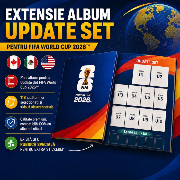 Mini-album pentru UPDATE SET si EXTRA-STICKERE compatibil cu albumul PANINI WORLD CUP 2026™