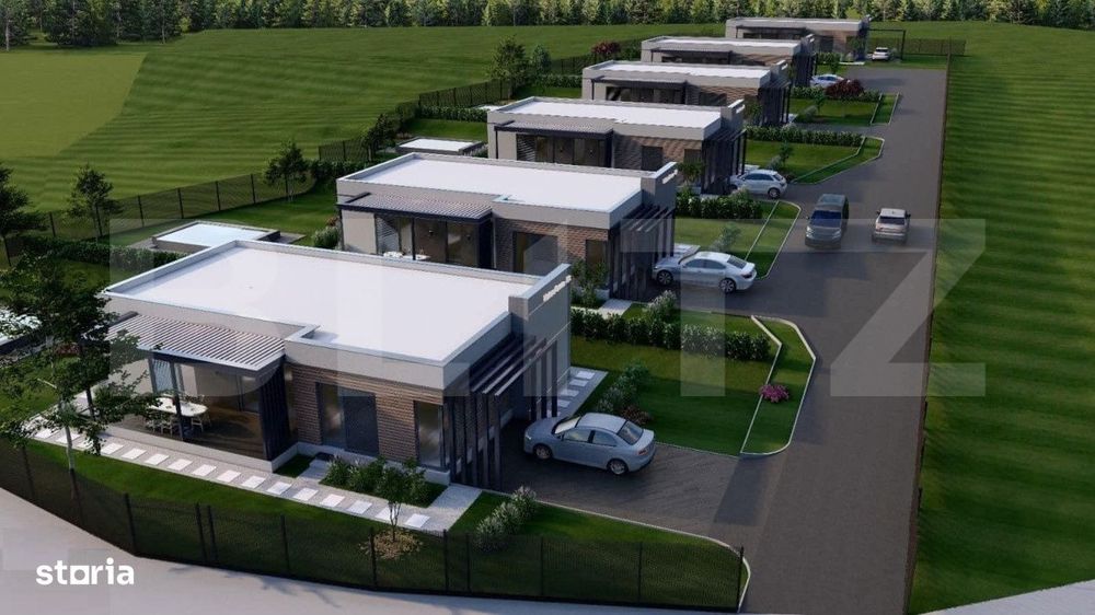 Casa noua mediteraneana, 3 camere, 105 mp utili, teren 630 mp, drum pr