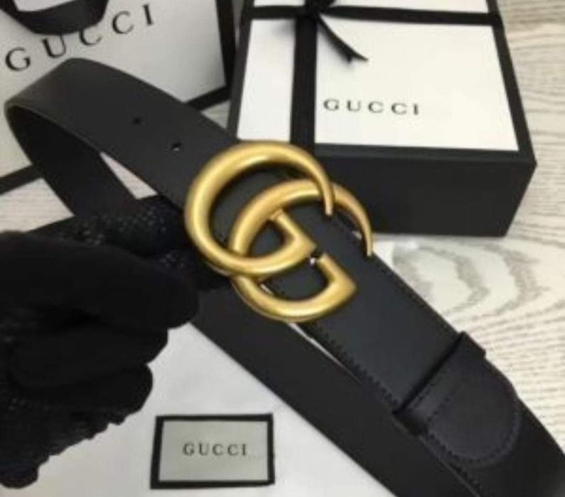 Curea piele naturala 100%,logo metalic auriu, saculet, cutie, etichetă incluse