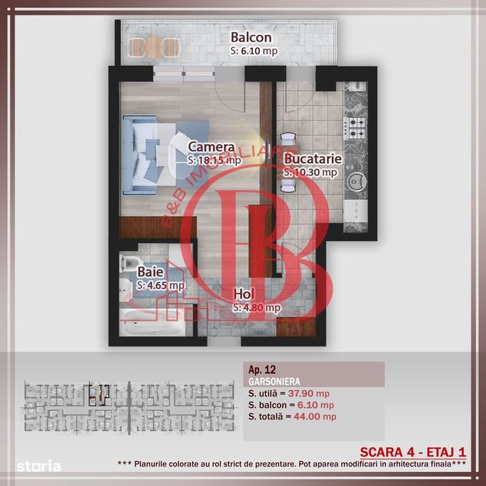 Garsoniera spatioasa -oferta lansare proiect Pallady