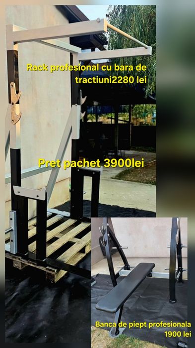 Pachete promotionale aparate fitness banci de impins piept presa umeri rack profesional