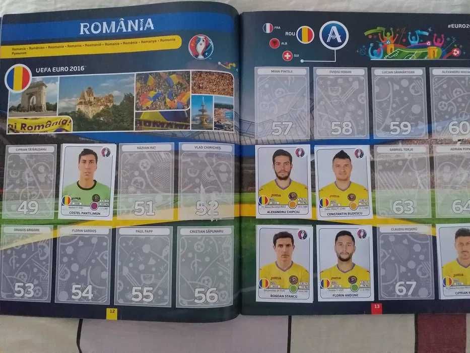Albume Panini Euro 2016 (124 stickere), Panini FIFA 365 2017 (155 stickere), Topps Champions League Sticker Collection 2016-2017 (121 stickere)