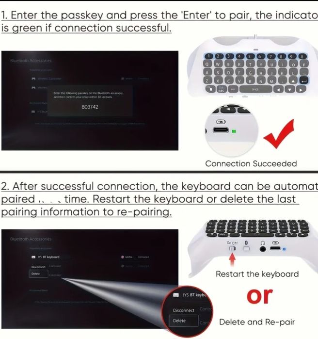 Безжична клавиатура за PS5