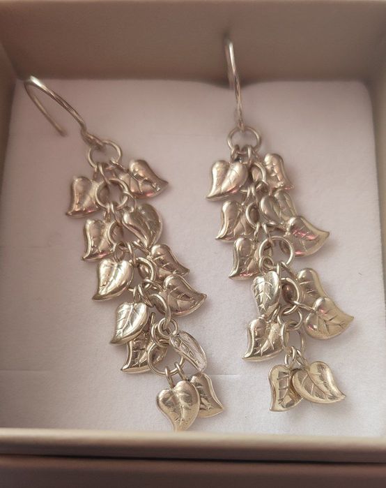 Серьги лепестки,серебро 925 проба