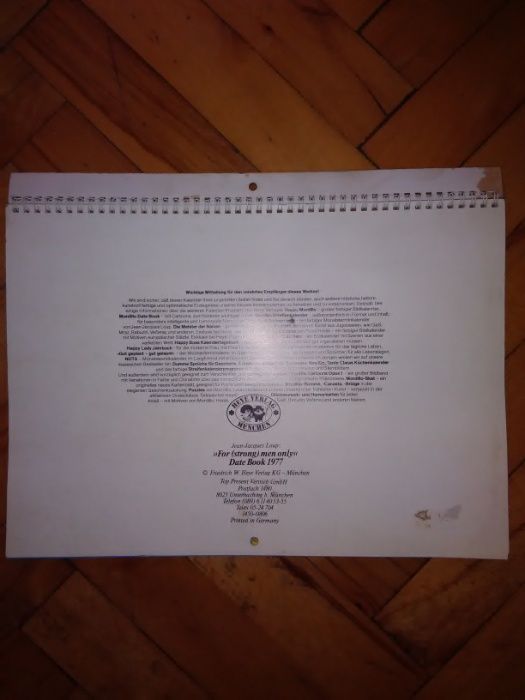 Стар Немски календар 1977г.