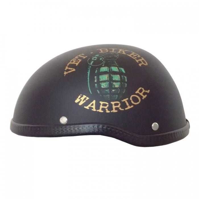 Каска за мотор Automat-ретро канче, граната, Черен мат