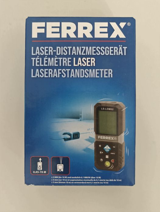Laser masurare profesional 70 metri FERREX sigilat