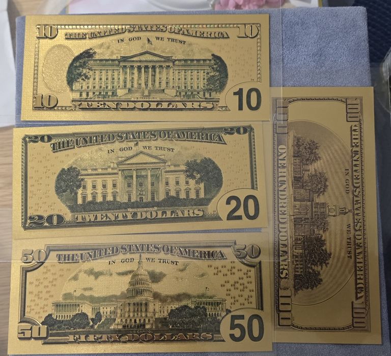 USA Gold Plated Dollar Set – Декоративен сувенирен комплект