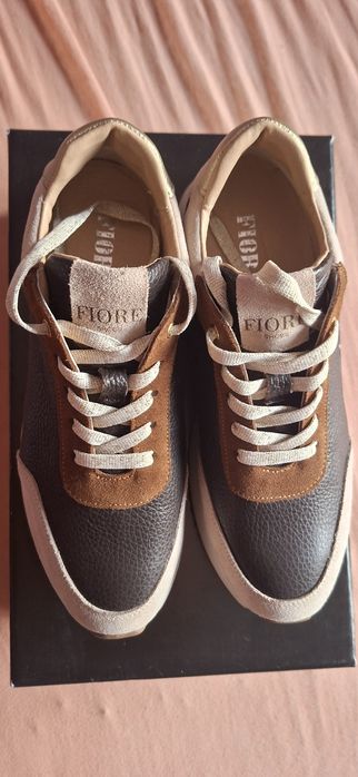 Нови Дамски сникърси Fiore естествен велур и кожаномер