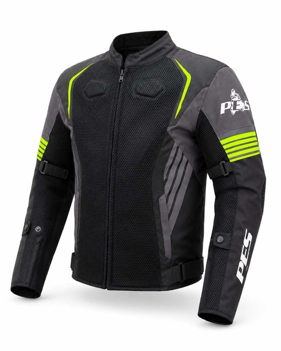 Geacă Moto de Vară PES Grand Air 2.0 cu Protecții CE Level 2 | Certificare AA, Verde