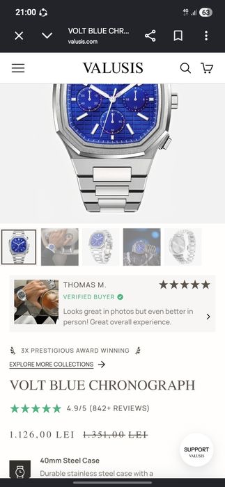 Ceas VALUSIS - Volt Blue Chronograph nou!