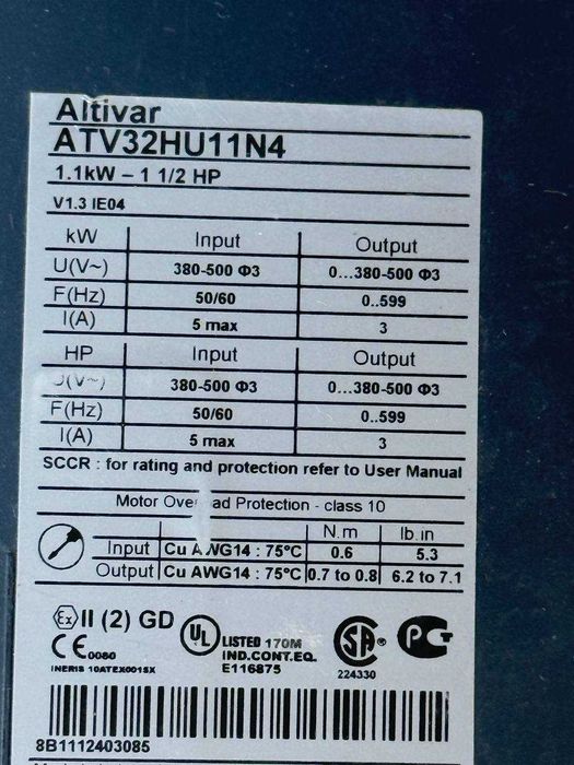 Частотники Schneider Electric Altivar 320 (0.75 и 1.1  кВт, 220В) Б/У
