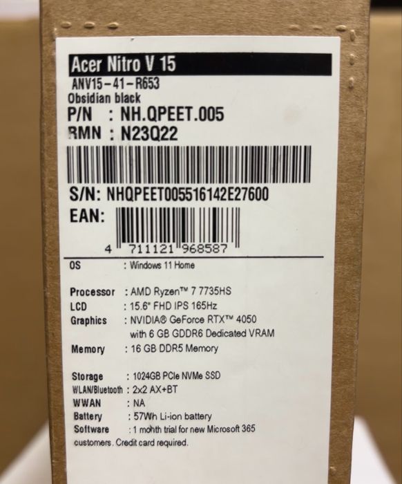 MDM vinde: Laptop Acer Nitro V15, AMD Ryzen 7 Gen 7.