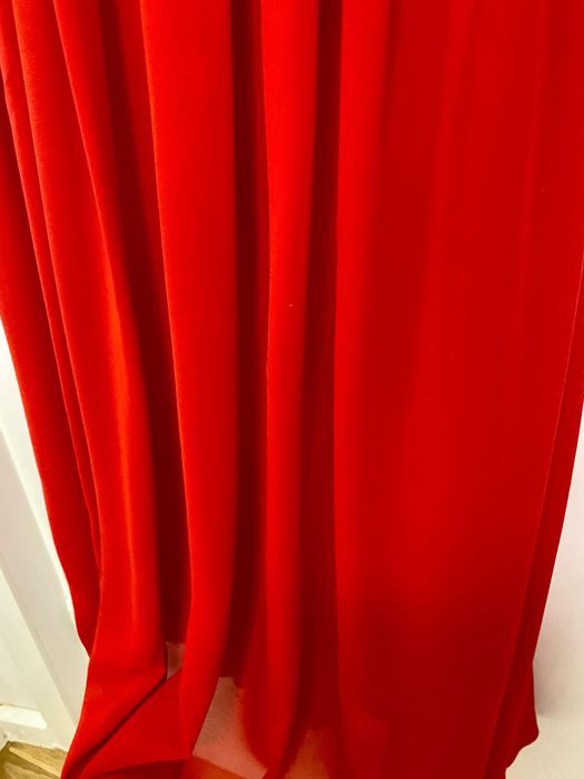 Rochie lunga rosie de nasa, domnisoara de onoare, bal, cu trena