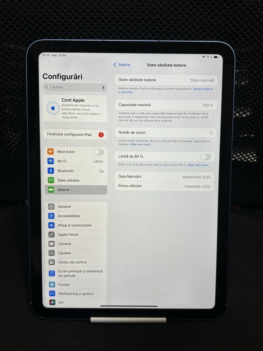MDM vinde: Ipad A16 Wi-Fi+Cellular 128GB Blue.
