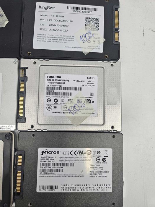 2.5" inch SSD SATA 128GB 256GB Intel Kingston Samsung Crucial Toshiba