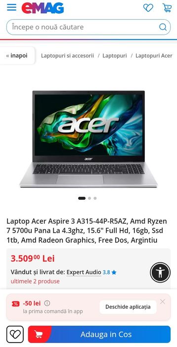 Leptop Acer aspire 3
