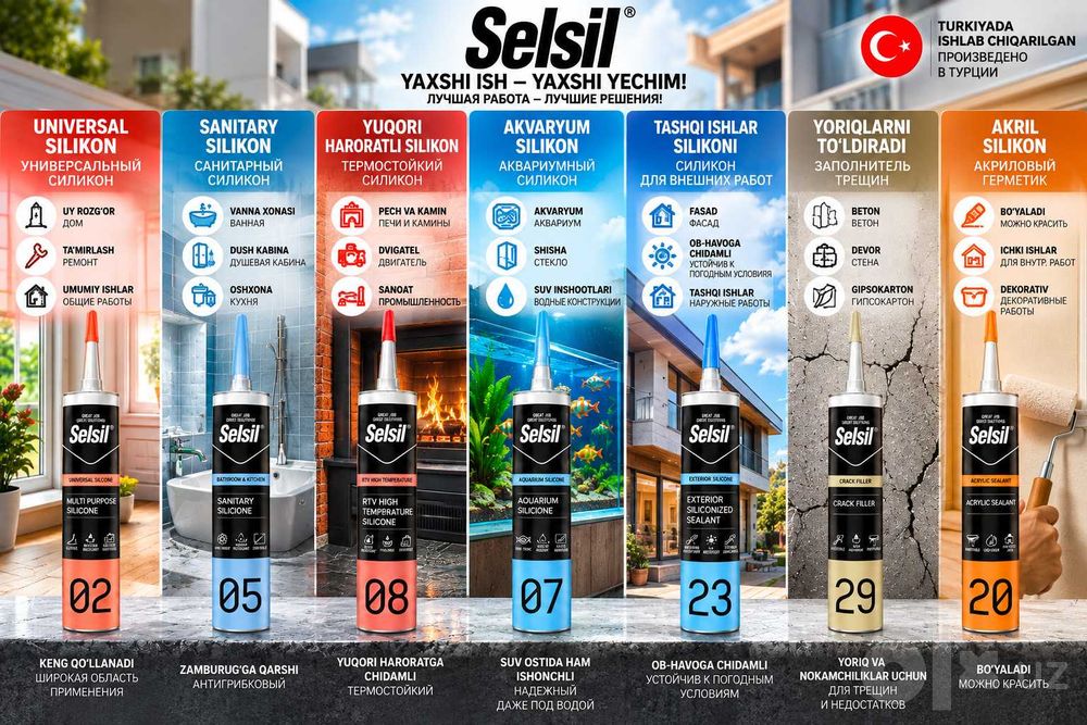 Silikon va germetik optom Turkiya Герметик и силикон по оптовым ценам