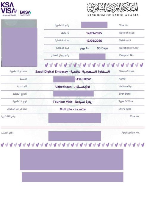 Саудия Арабистони Туризм Визаси