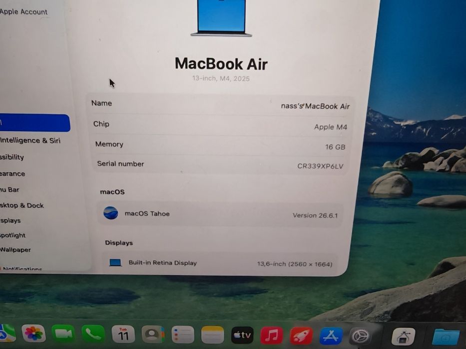Macbook Air 13" M4 16 GB RAM 256 GB SSD Гаранция