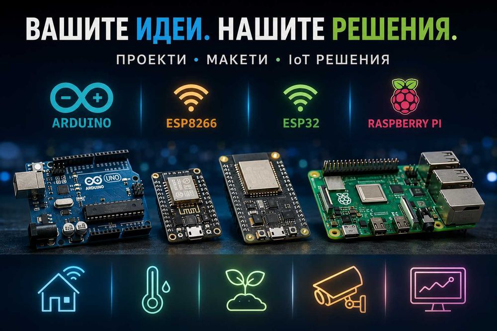 Разработка на проекти с Arduino, ESP32 и Raspberry Pi