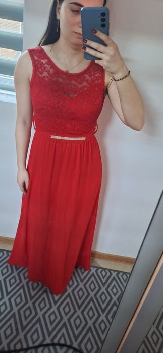 Rochie rosie eleganta