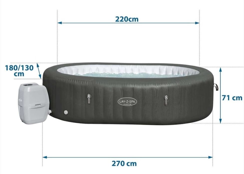 НОВО Суперлуксозно надуваемо джакузи MAURITIUS 2.70м-1.80м-71см