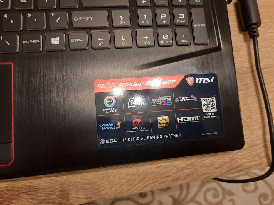 Laptop gaming MSI raider Ge 63 RGB, I7, 16 Gb RAM, RTX2060