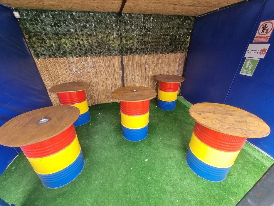 Butoaie 220 litri  , cu blat de 80 cm diametru ,